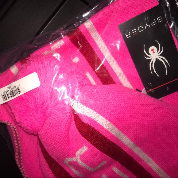 Spyder Jacquard Logo Striped Scarf NWT - Picture 3 of 4